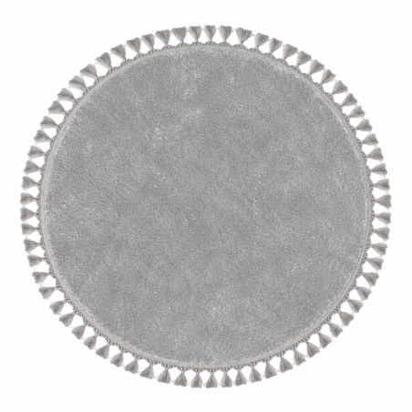 Tapis en polyester gris - 120 × 120 cm - Épaisseur 1,5 cm - Antibactérien - Lavable en machine à 30 °C