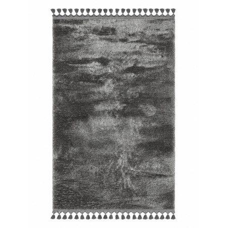 Tapis en polyester anthracite - 120 × 180 cm - Épaisseur 1,5 cm - Lavable en machine à 30 °C