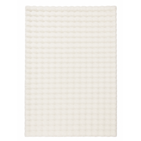 Tapis en polyester crème - 120 × 180 cm - Épaisseur 10 mm - Lavable en machine à 30 °C