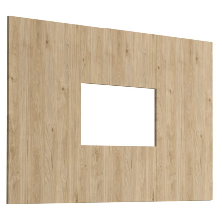 Panneau mural TV Fly - Bois MDF chêne Hickory Jackson - 160 x 118 x 1.6 cm