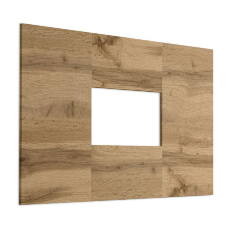 Panneau mural TV Switch PW 4 - Bois MDF chêne Wotan - 180 x 118 x 1.6 cm