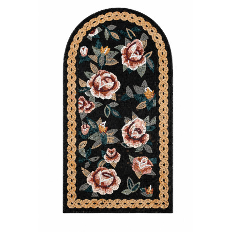 Tapis en coton multicolore - 80 × 150 cm - Hauteur de poils 12 mm - Dos antidérapant - Lavable en machine à 30 °C
