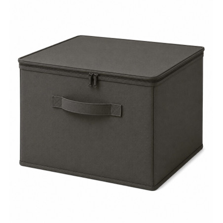 Boîte de rangement en textile non tissé noir - L 42 × P 35 × H 23 cm
