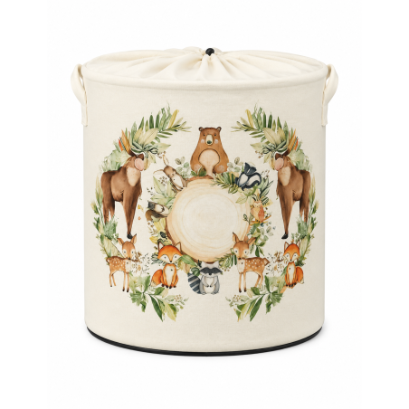 Panier de rangement en polyester multicolore - L 37 × P 37 × H 40 cm