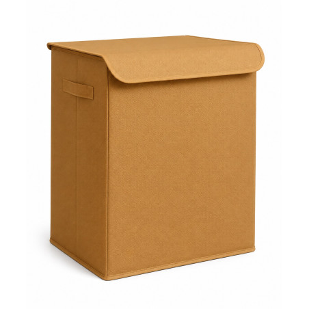 Boîte de rangement en polyester beige - L 40 × P 30 × H 50 cm