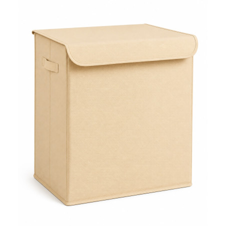 Boîte de rangement en polyester crème - L 40 × P 30 × H 50 cm