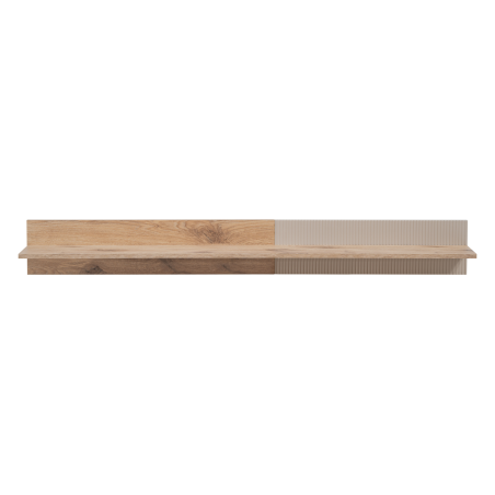 Étagère murale Catalina - Bois MDF cachemire et chêne Viking - 160 x 20 x 25 cm