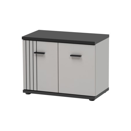 Meuble à chaussures Hugo - Bois MDF cachemire et noir - 60 x 46 x 32 cm