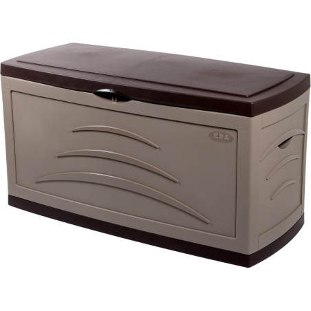 Malle de Jardin Serena - 310 L - Taupe - 121 x 55 x 66 cm - Roulettes et Serrure - Fabrication Française