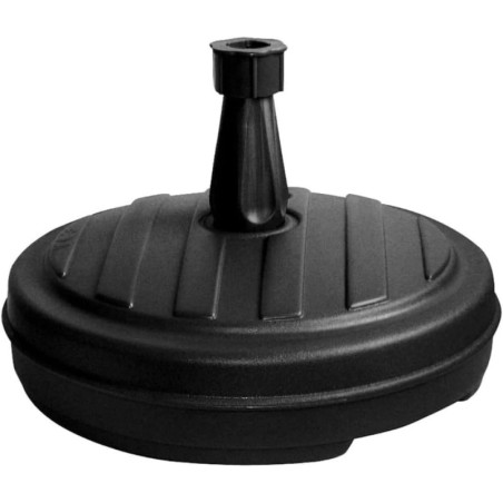Base de Parasol Ronde - 13 L - Gris Foncé - Diam 43 x H 28 cm - Eau ou Sable - Fabrication Française
