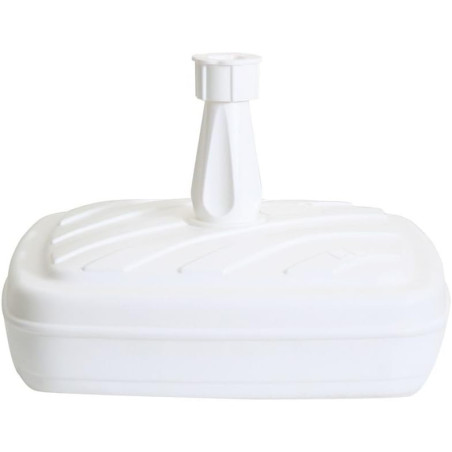 Pied de Parasol Carré - 14 L - Blanc - 42 x 42 x H 28 cm - Mât 1,8 à 3,2 cm - Fabrication Française