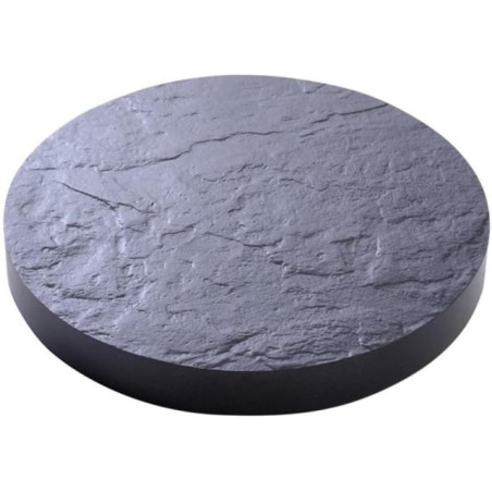 Support de Pot à Roulettes - Ardoise - Diam 40 x H 4,5 cm - 6 Roulettes - Fabrication Française