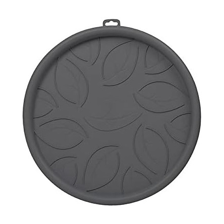 Soucoupe de Pot à Rouleaux - Gris Anthracite - Diam 34,5 x H 5,7 cm - 4 Rouleaux - Fabrication Française