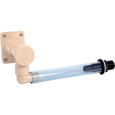 Collecteur pour Récupérateur d'Eau - Sable - 20,2 x 10,5 x 28,5 cm - Raccord PVC - Fabrication Française