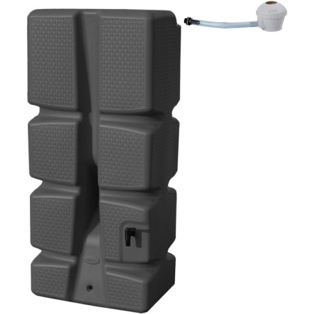 Récupérateur d'Eau - 310 L - Gris Anthracite - 60 x 40 x 138 cm - Kit Collecteur et Trappe - Fabrication Française