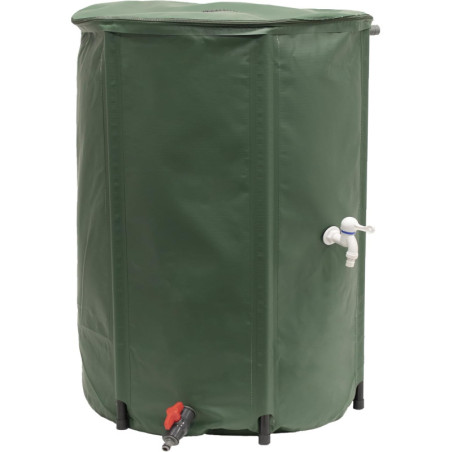 Récupérateur d'Eau Souple - 500 L - Vert Canada - Diam 80 x H 98 cm - Pliable - Fabrication Française