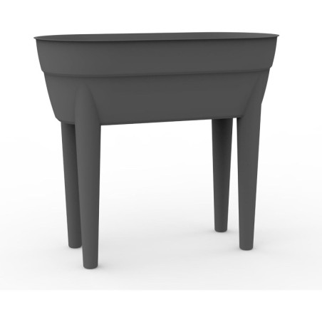 Jardinière Haute - Gris Anthracite - 77,1 x 37,6 x H 68 cm - 48 L - Rétention d'Eau - Fabrication Française
