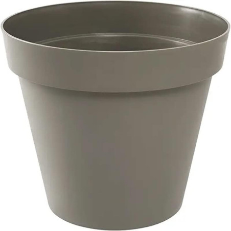 Pot de Fleurs Toscane - Taupe - Diam 39,5 x H 31 cm - 23 L - Recyclé 98 % - Fabrication Française