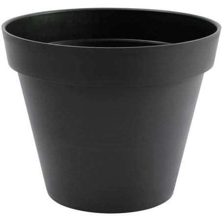 Pot de Fleurs Toscane - Gris Anthracite - Diam 39,5 x H 31 cm - 23 L - Recyclé 90 % - Fabrication Française