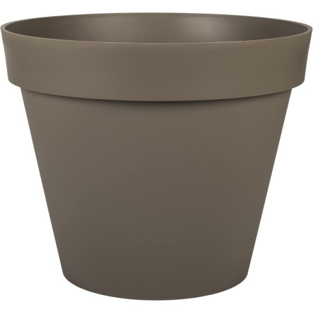 Pot de Fleurs Toscane - Taupe - Diam 47,5 x H 39 cm - 43 L - Recyclé 98 % - Fabrication Française