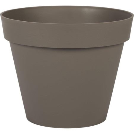 Pot de Fleurs Toscane - Taupe - Diam 29,5 x H 24 cm - 10 L - Recyclé 98 % - Fabrication Française