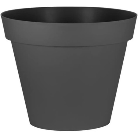 Pot de Fleurs Toscane - Gris Anthracite - Diam 29,5 x H 24 cm - 10 L - Recyclé 90 % - Fabrication Française