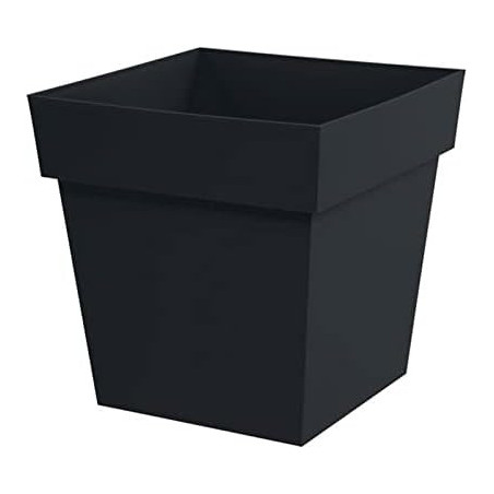 Pot Carré Toscane - Gris Anthracite - 39 x 39 x 39 cm - 38 L - Garantie 7 Ans - Fabrication Française
