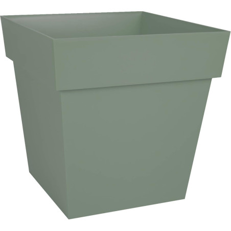 Pot Carré Toscane - Vert Laurier - 39 x 39 x 39 cm - 38 L - Garantie 7 Ans - Fabrication Française
