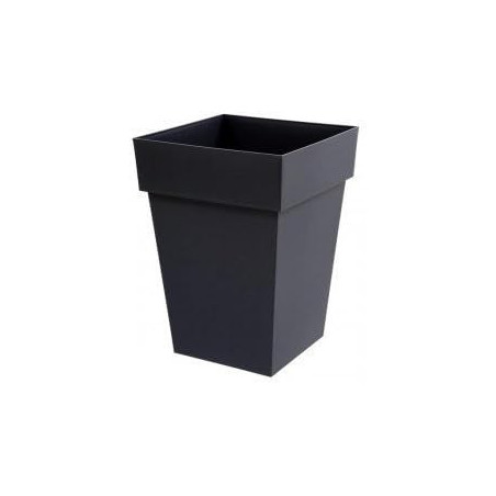 Pot Mi-Haut Carré Toscane - Gris Anthracite - 39 x 39 x 53 cm - 51 L - Garantie 7 Ans - Fabrication Française