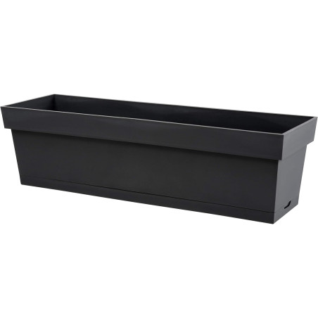 Jardinière Toscane - Gris Anthracite - 60 x 18 x 16,7 cm - 13 L - Plateau Clipsé - Fabrication Française
