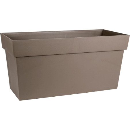 Muret Jardinière Toscane - Taupe - 79 x 35 x 39 cm - 74 L - Réserve d'Eau - Fabrication Française