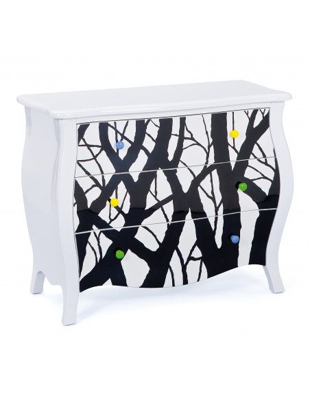 Commode Alisha - 43,5 x 95 x 77 cm - MDF et bois