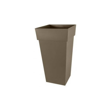 Pot Carré XXL Toscane - Taupe - 44 x 44 x 80,5 cm - 98 L - Garantie 7 Ans - Fabrication Française