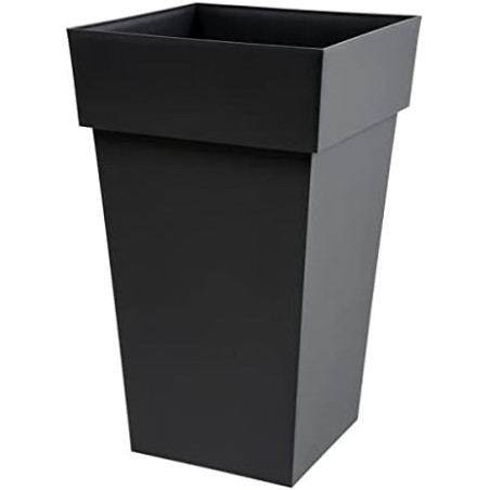 Pot Carré XXL Toscane - Gris Anthracite - 44 x 44 x 80,5 cm - 98 L - Garantie 7 Ans - Fabrication Française