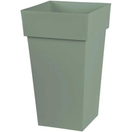 Pot Carré XXL Toscane - Vert Laurier - 44 x 44 x 80,5 cm - 98 L - Garantie 7 Ans - Fabrication Française