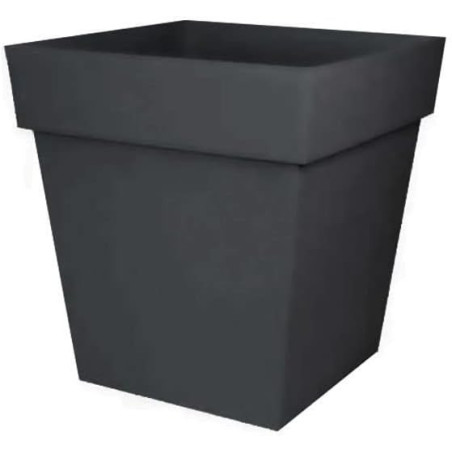 Pot Carré Toscane 50 - Gris Anthracite - 49,5 x 49,5 x 52,5 cm - 87 L - Garantie 7 Ans - Fabrication Française