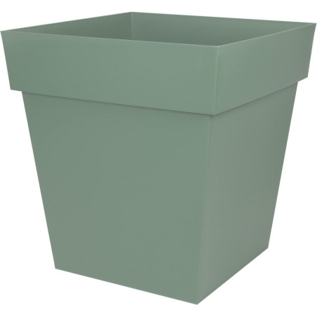 Pot Carré Toscane 50 - Vert Laurier - 49,5 x 49,5 x 52,5 cm - 87 L - Garantie 7 Ans - Fabrication Française