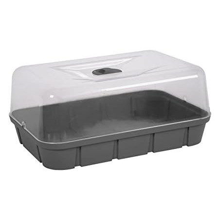 Mini Serre de Culture L - Gris Anthracite - 56 x 38 x 24 cm - Bac 15,7 L - Fabrication Française
