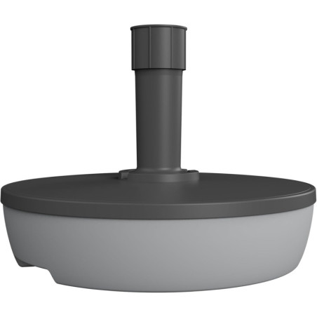 Pied de Parasol Rond - 20 L - Gris Foncé et Béton - Diam 49,5 cm - Mât 3,2 à 5 cm - Fabrication Française
