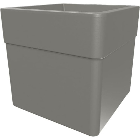 Bac Carré Carel - Taupe - 39 x 39 x 39 cm - 26 L - Roulettes et Réserve d'Eau - Fabrication Française