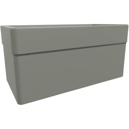 Jardinière Carel - Taupe - 78 x 39 x 39 cm - 63 L - Roulettes et Réserve d'Eau - Fabrication Française