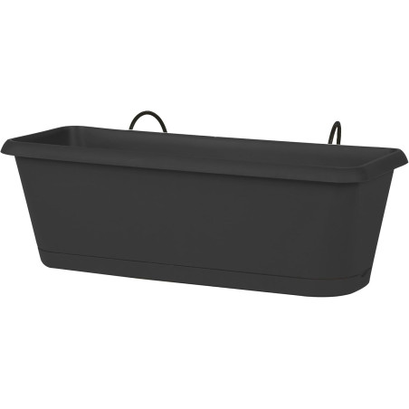Jardinière Chorus - Gris Anthracite - 48,8 x 18,8 x 16,1 cm - 9,4 L - Plateau Clipsé - Fabrication Française