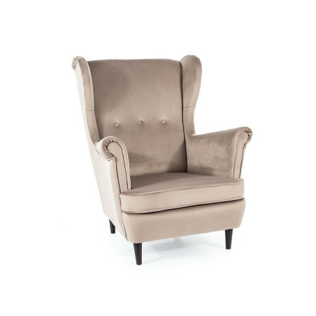 Fauteuil en velours - Gamme Lord - Taupe