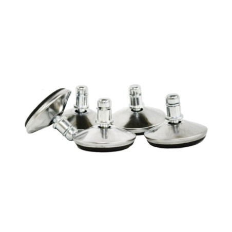 Lot de 5 patins pour fauteuil de bureau - Chromé