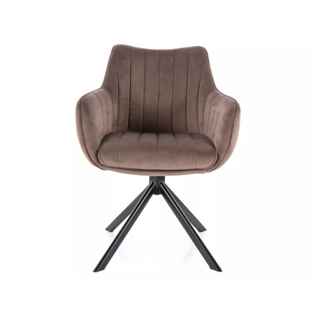 Chaise pivotante en velours - Gamme Azalia - Beige cappuccino