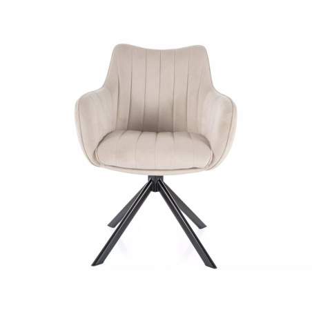 Chaise pivotante en velours - Gamme Azalia - Beige clair