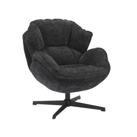 Fauteuil pivotant en tissu - Gamme Betty - Noir