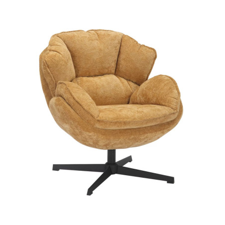Fauteuil pivotant en tissu - Gamme Betty - Jaune