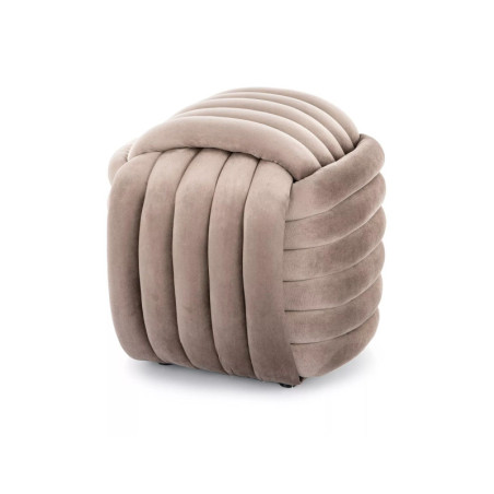 Pouf en velours - Gamme Bruni - Taupe