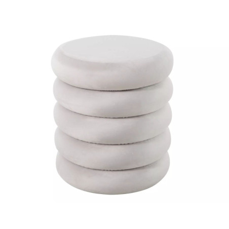 Pouf avec rangement en velours - Gamme Calvi - Beige clair